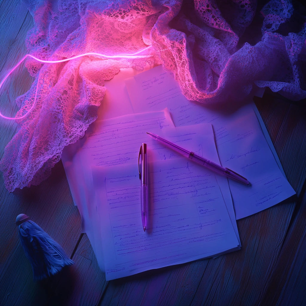 pen, papers and lingerie