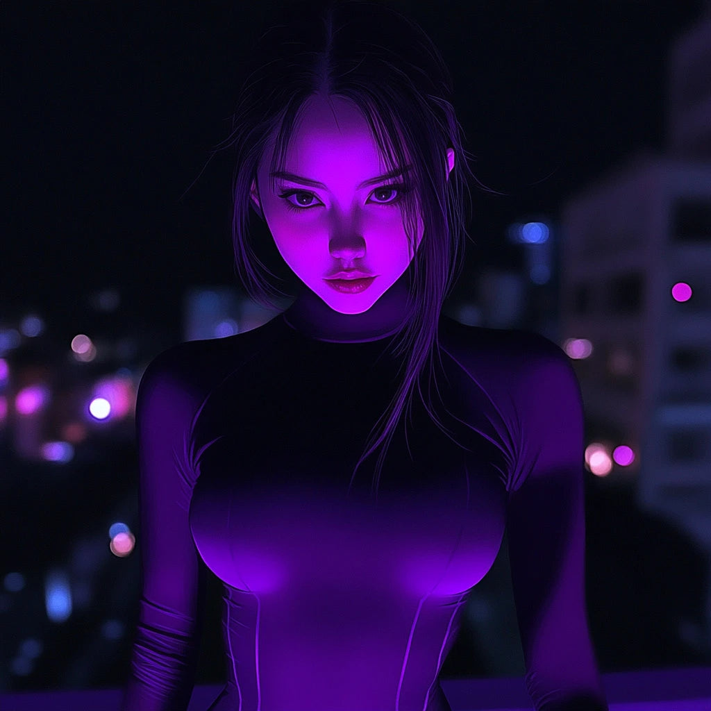 ai girlfriend looking deeply in camera